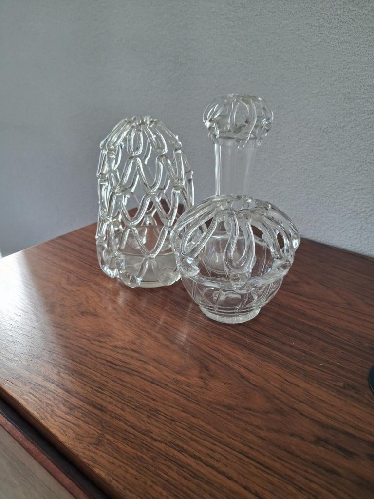 Glazen bloemhouders / bruidskronen / brides bank, Ophalen of Verzenden