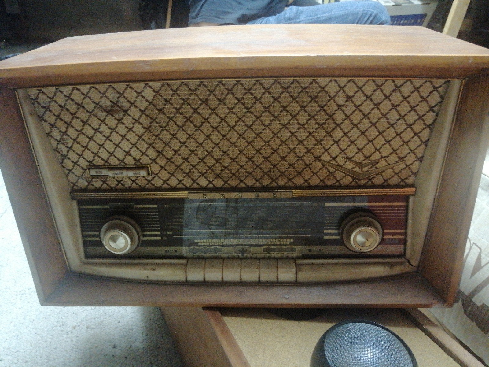 Vintage buizenradio - Klassieke houten radio, Audio, Tv en Foto, Radio's, Ophalen, Gebruikt, Radio
