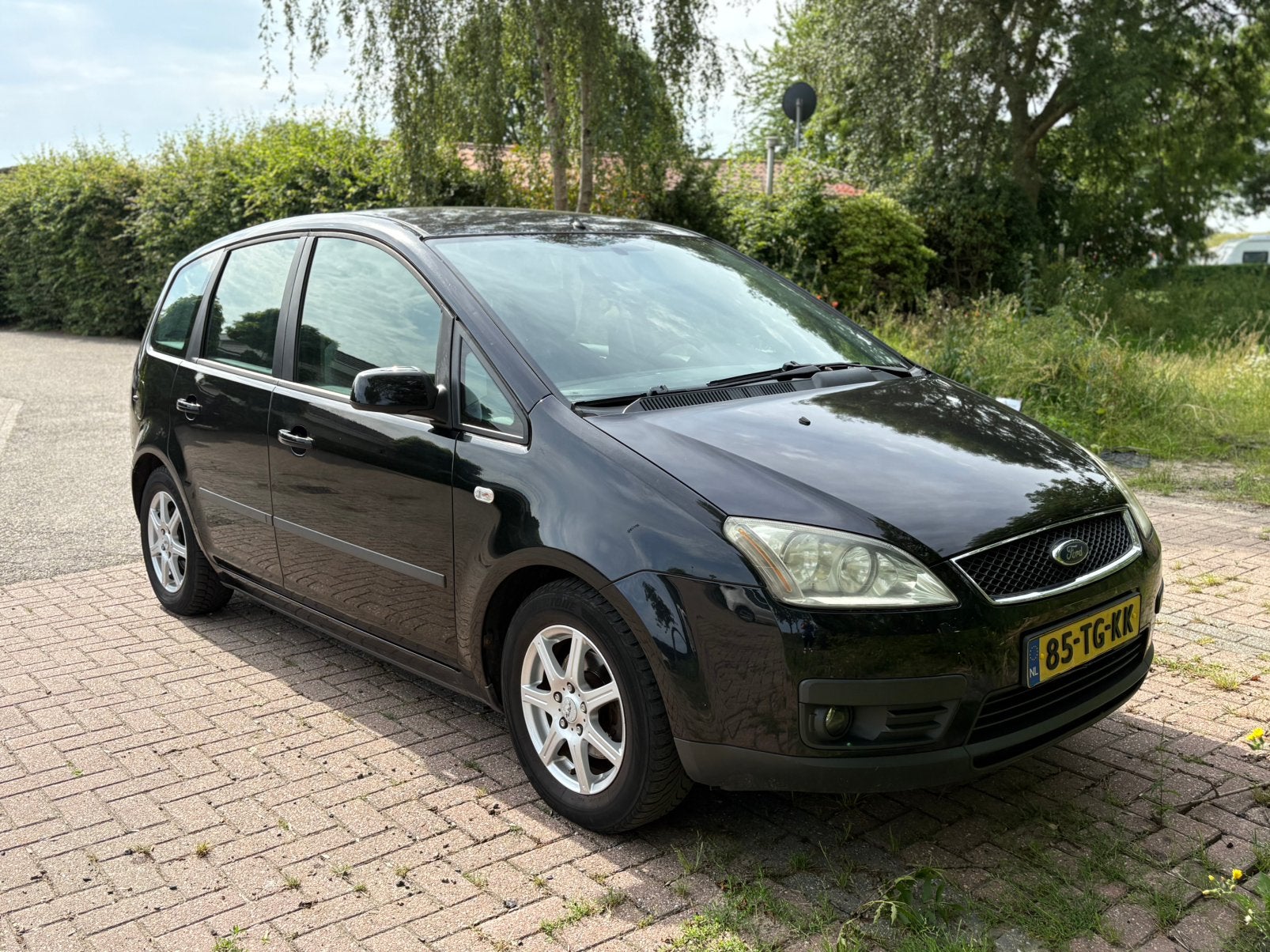 Ford C-Max 1.6 74KW 2006 Zwart, Auto's, Ford, Voorwielaandrijving, 1596 cc, 4 cilinders, 100 pk