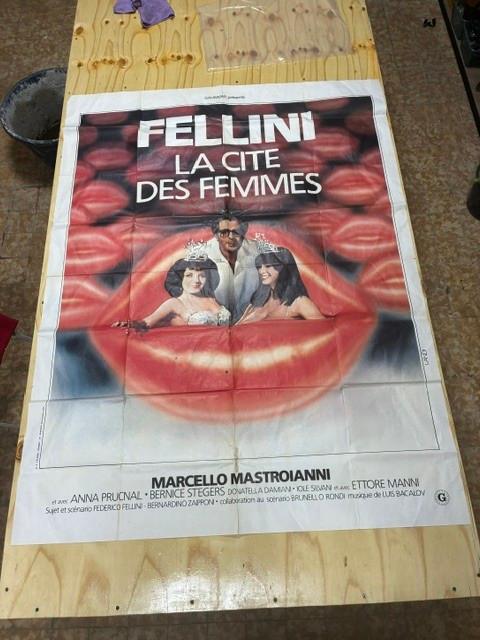 Grote bioscoop affiche , Frans,  la cite des femmes, Ophalen of Verzenden, Gebruikt, A1 t/m A3, Film en Tv