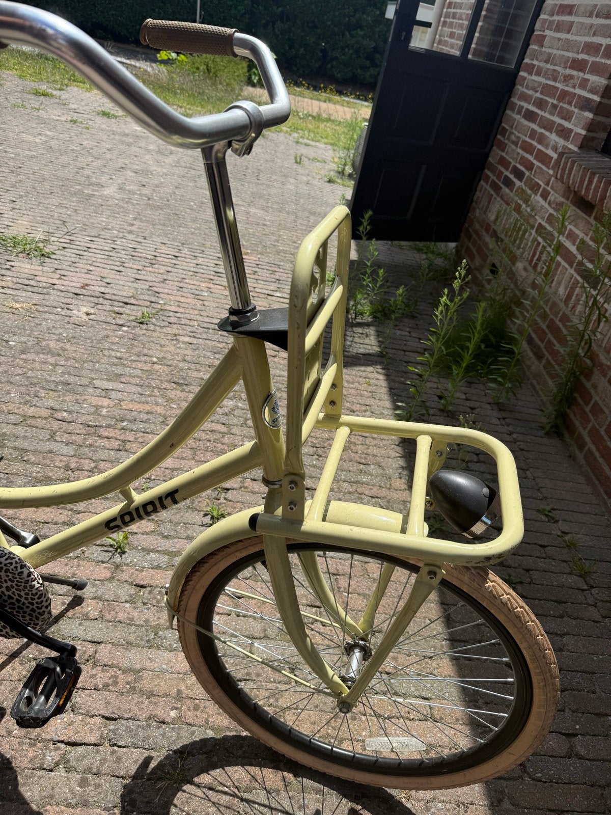 Gele/panter spirit meiden fiets 24 inch, Terugtraprem, Gebruikt, 50 tot 53 cm, Ophalen