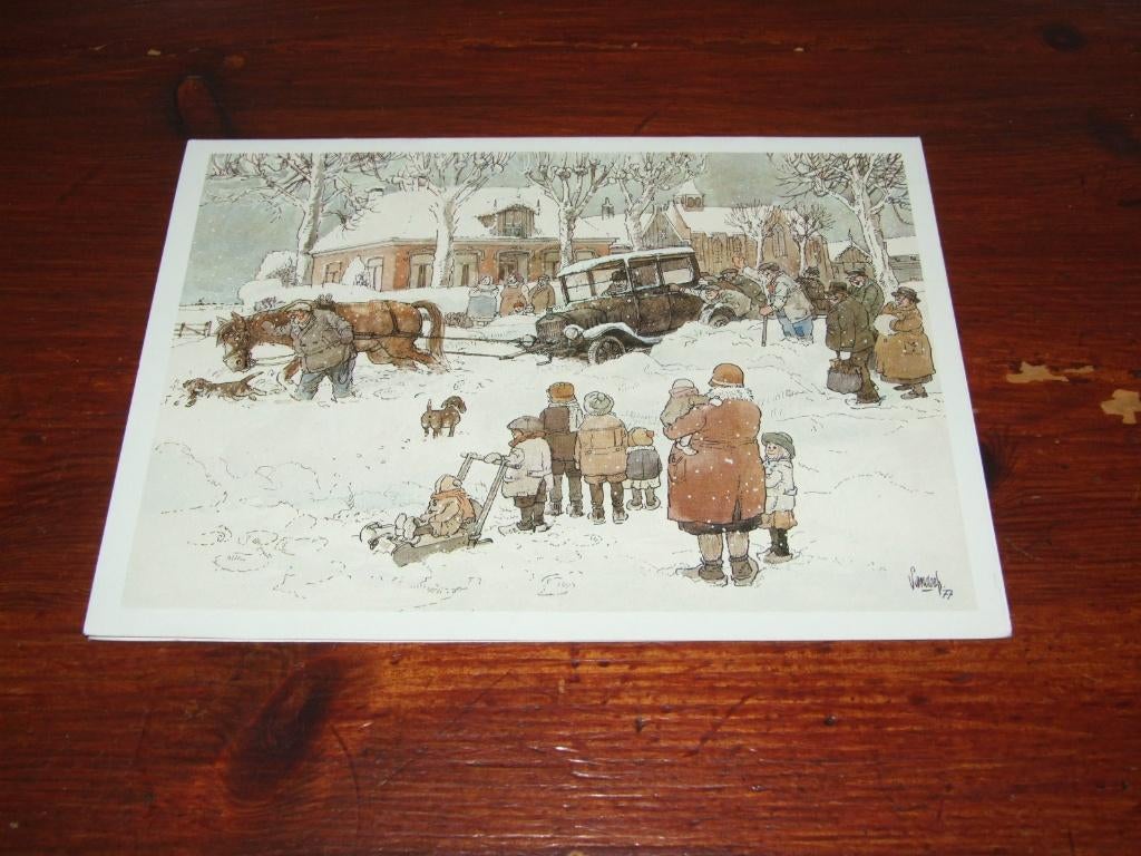 481- CA. 11,5 X 15,5 CM. DUBBELKAART - JAN SANDERS, Verzamelen, Gebruikt, Verzenden, Voor 1940, Prent