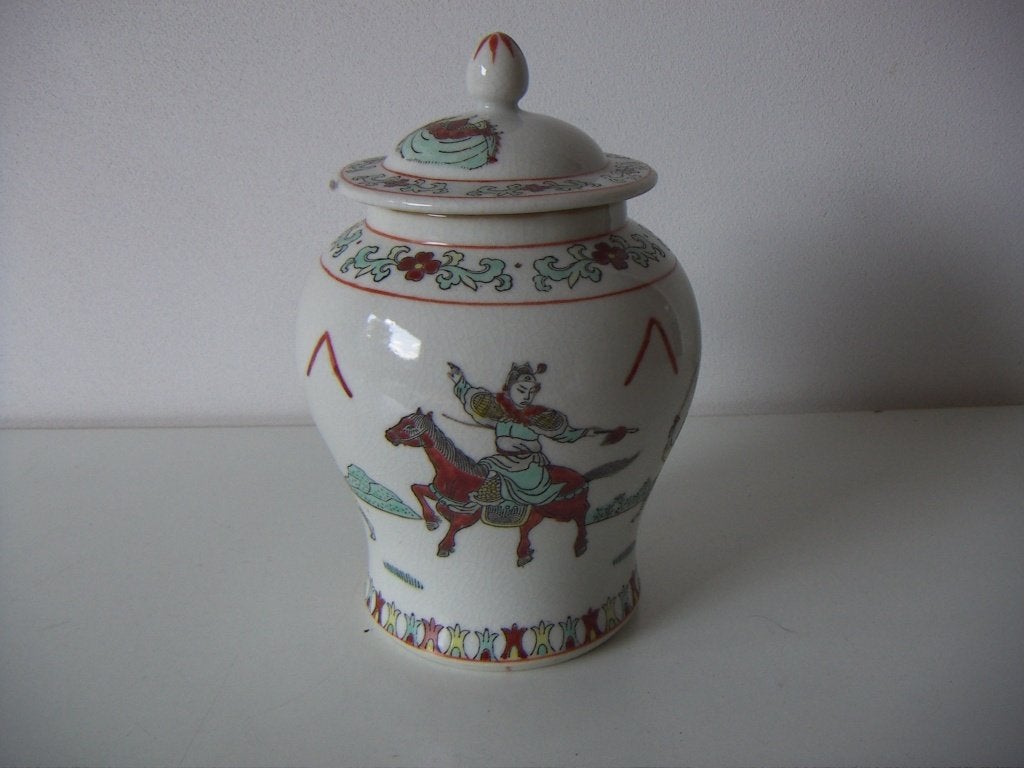 Nanking China porselein dekselpot jr.ca.1920., Antiek en Kunst, Ophalen of Verzenden