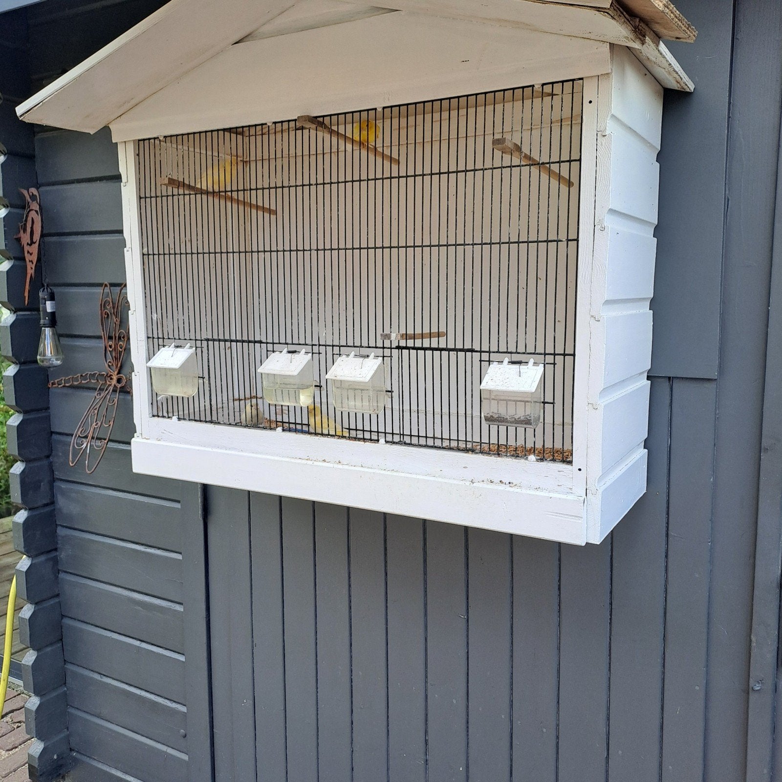 ruime buitenkooi met lade., Dieren en Toebehoren, Vogels | Hokken en Kooien, Ophalen, Metaal, Vogelkooi