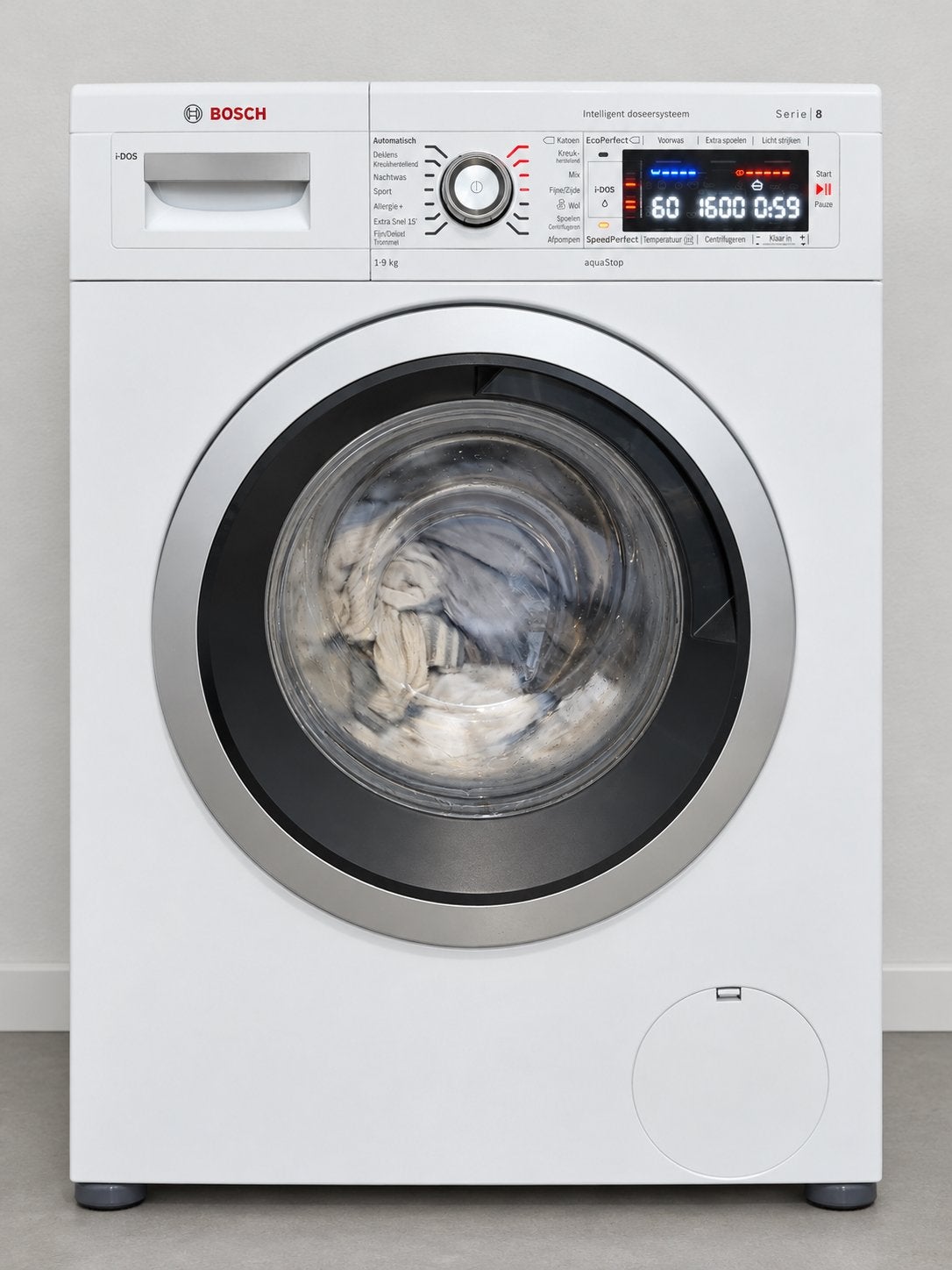 Bosch Serie 8 Wasmachine - 9 kg, 1600 toeren, Ophalen, Gebruikt, 8 tot 10 kg, 1600 toeren of meer