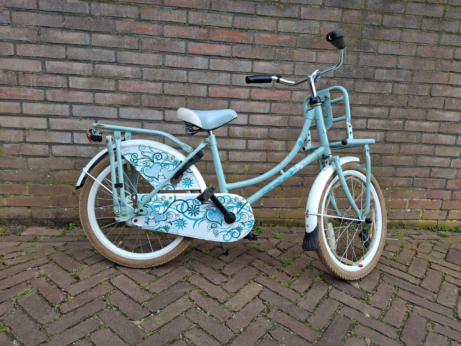 Kinderfiets 20 inch met voordrager en terugtraprem, Ophalen, Gebruikt, Static, Terugtraprem
