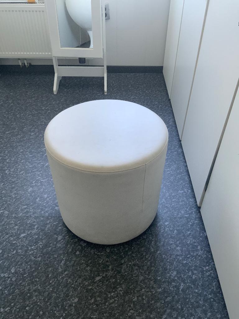 Poef wit, Ophalen, Minder dan 50 cm, Gebruikt, Rond