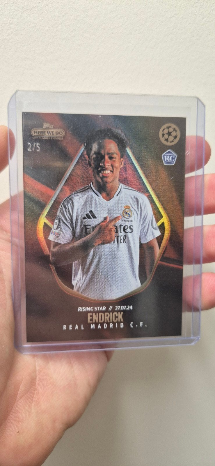 Endrick Rookie /5 Fabrizio Romano auto, Hobby en Vrije tijd, Stickers en Plaatjes, Ophalen of Verzenden, Zo goed als nieuw, Plaatje