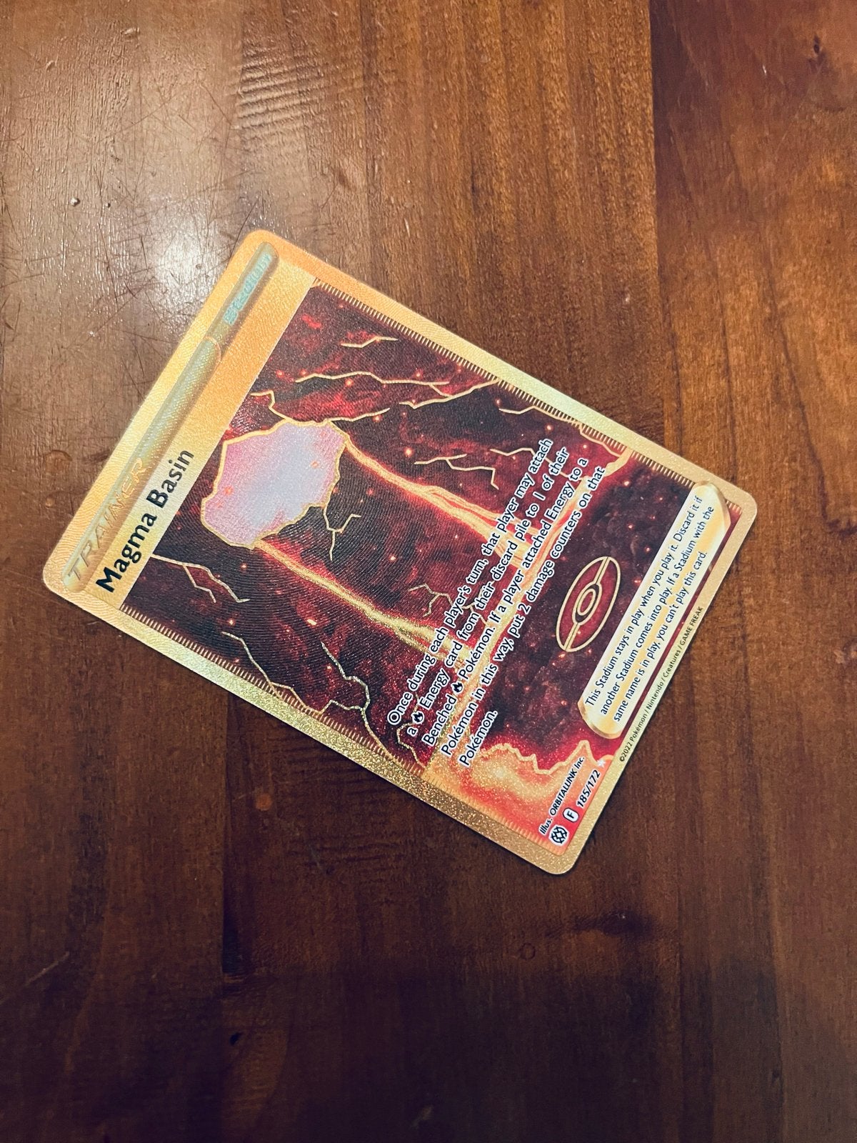 Pokémon TCG Magma Basin Gold Secret Rare 185/172, Verzenden, Zo goed als nieuw, Losse kaart, Foil