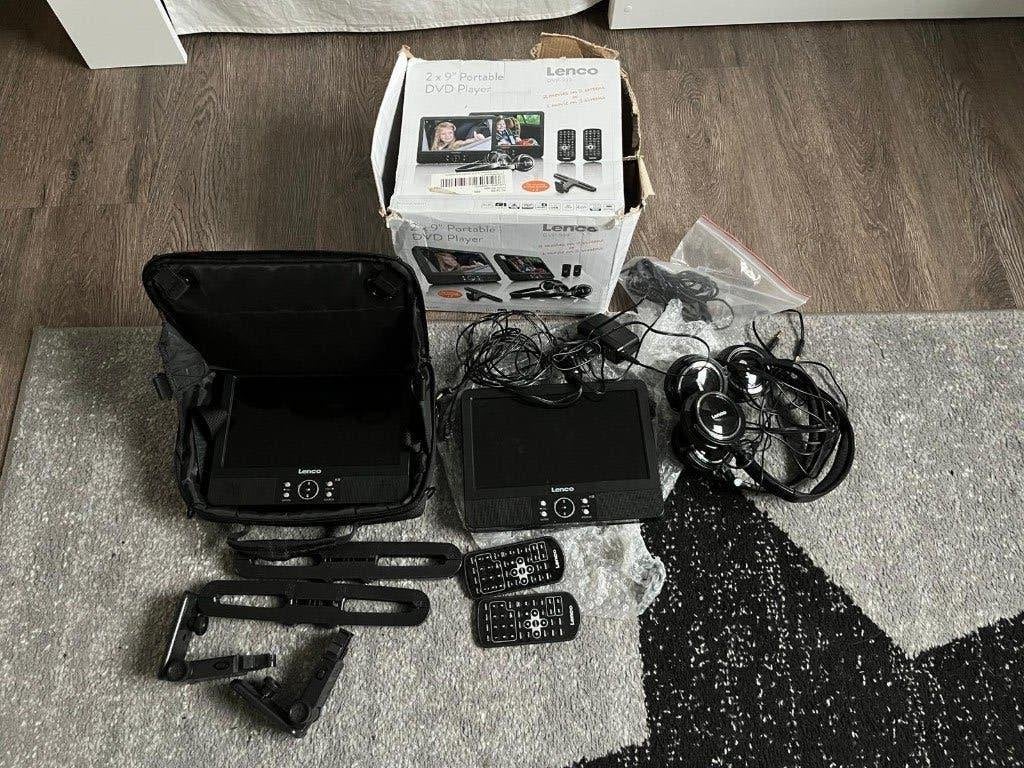 Lenco DVP-939 draagbare DVD-speler set met 2 schermen, Gebruikt, Draagbaar, Ophalen, Overige merken