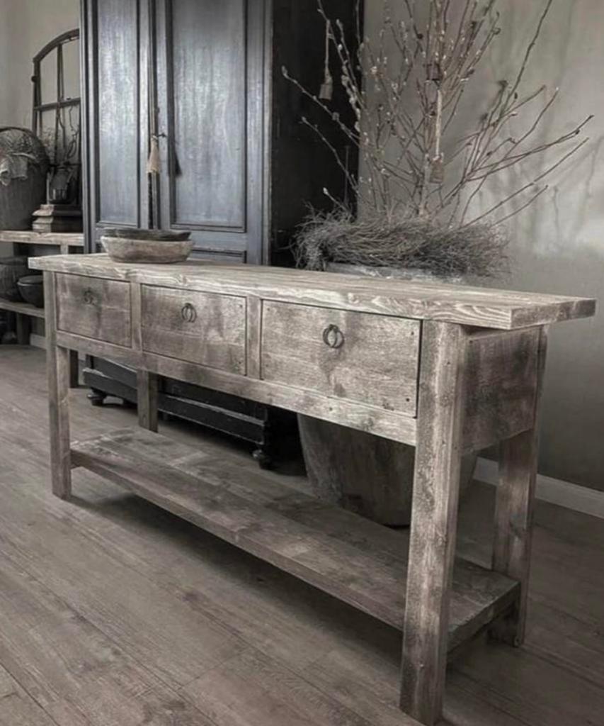 ~Stoer Sober Landelijk Houten Sidetable/Wandtafel~, Ophalen of Verzenden, Nieuw