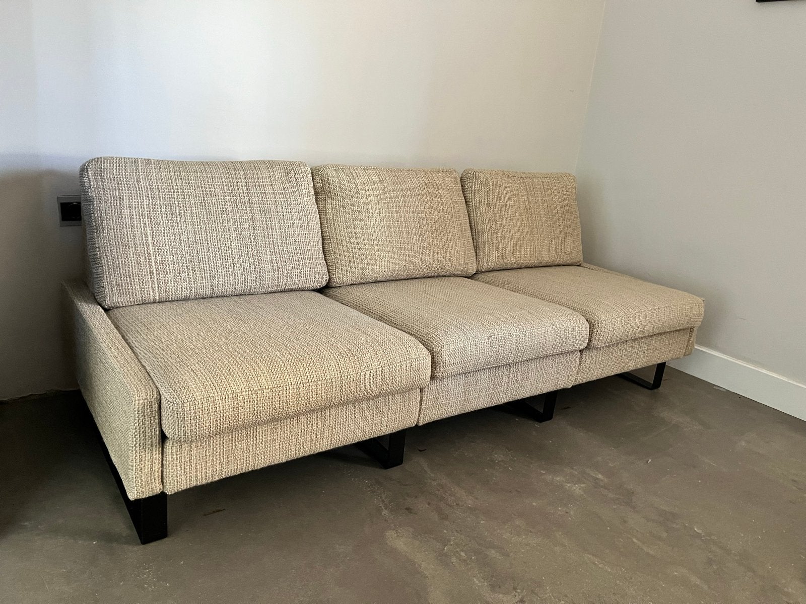 COR Conseta bank F.W. Möller, 1963, beige wol, Huis en Inrichting, Ophalen, Gebruikt, 150 tot 200 cm, Driepersoons
