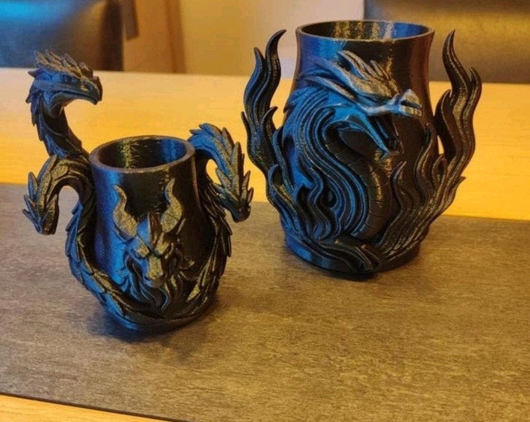 vaasjes set draak design 12 cm, Ophalen of Verzenden