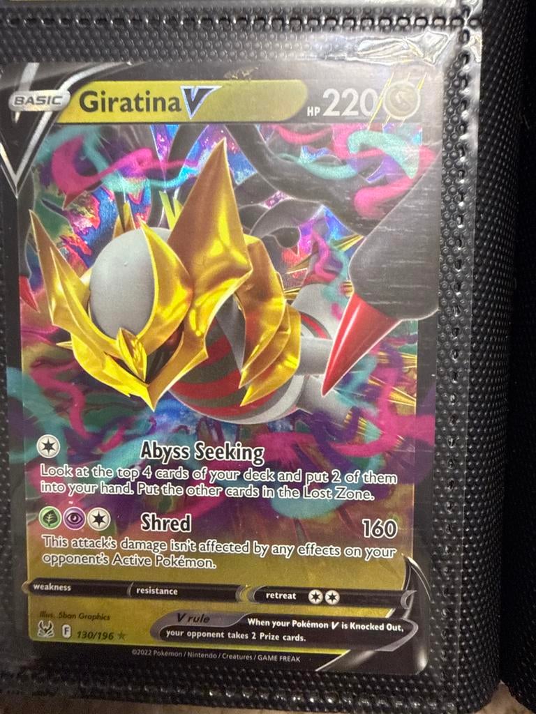 Giratina V Pokémon Kaart - 130/196 - Zeldzaam!, Ophalen of Verzenden, Zo goed als nieuw, Losse kaart