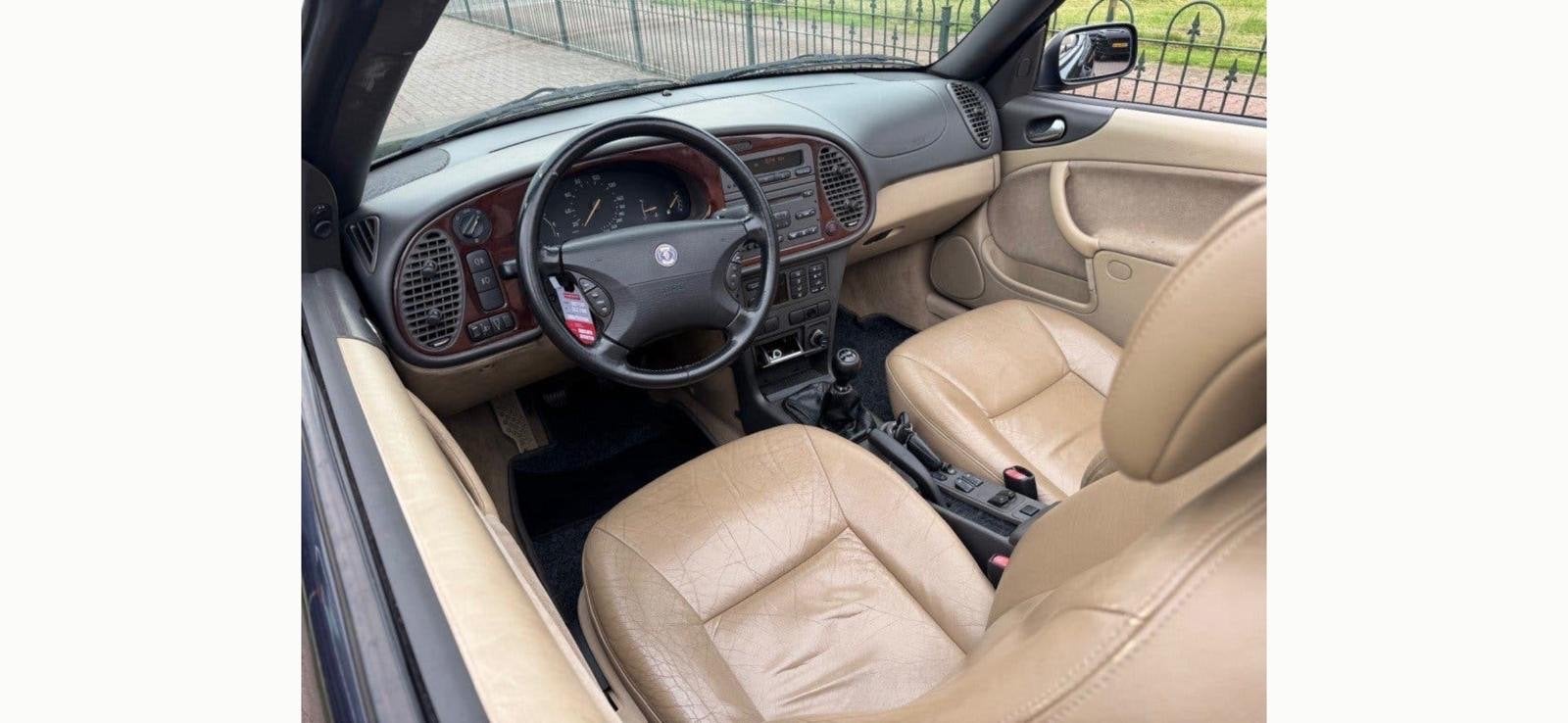 Saab 1999 Blauw cabrio, Auto's, Saab, Centrale vergrendeling, 4 cilinders, Cabriolet, Blauw