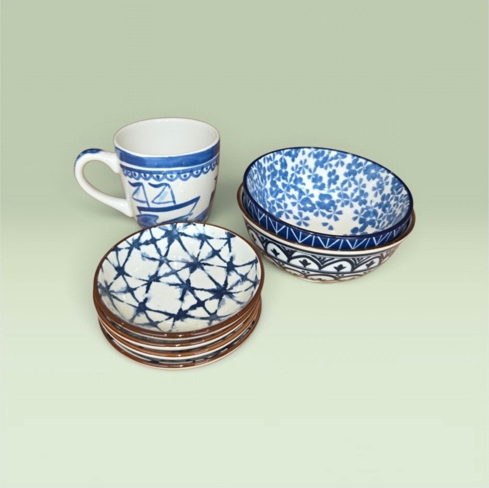 Divers servies: Delftsblauw, Blond, Riverdale, AH,, Ophalen of Verzenden, Zo goed als nieuw, Aardewerk, Kom(men)