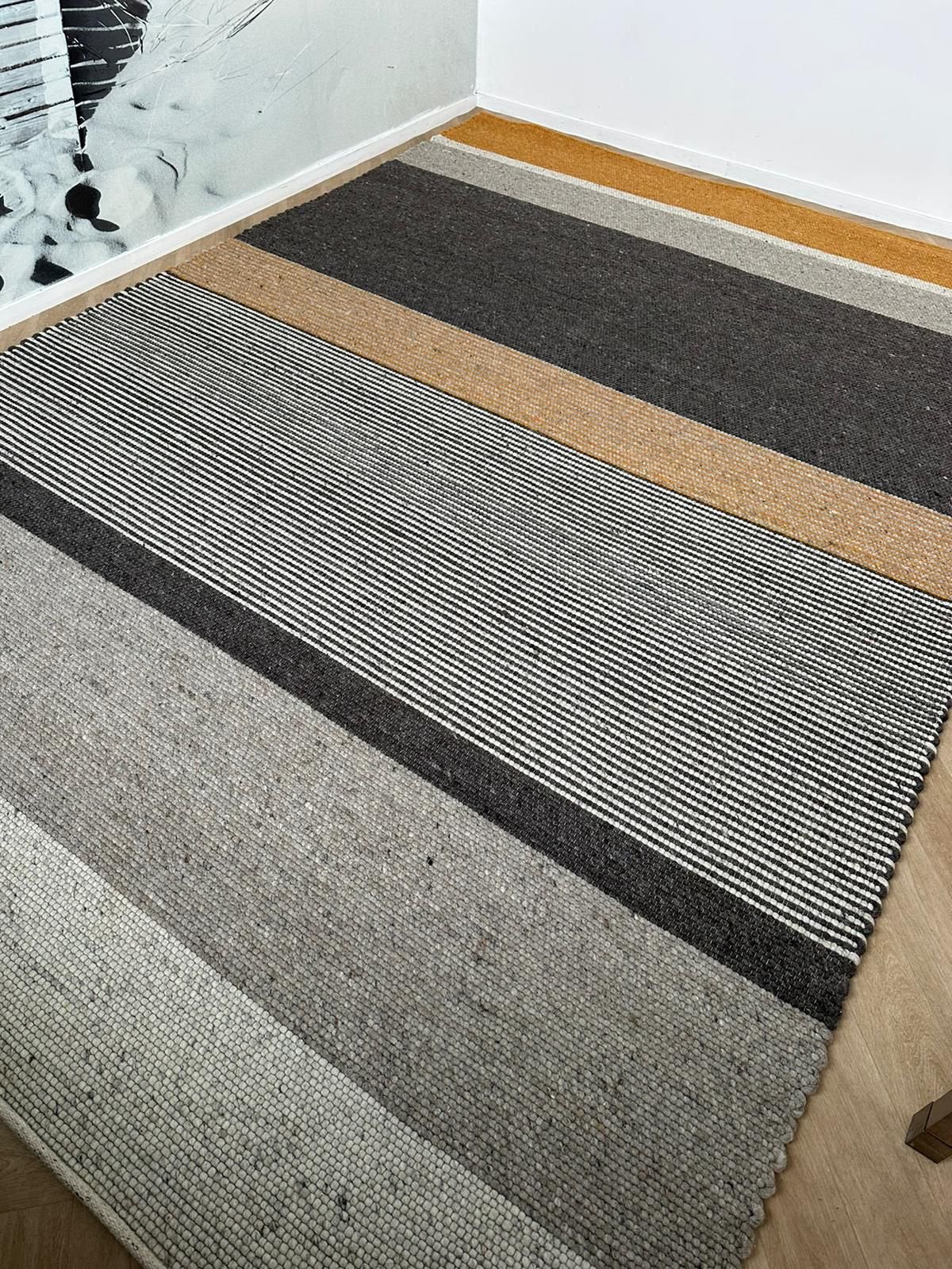Brinker vloerkleed Kjul gold wol XXL 240x340, Ophalen of Verzenden, 200 cm of meer, Rechthoekig, Nieuw