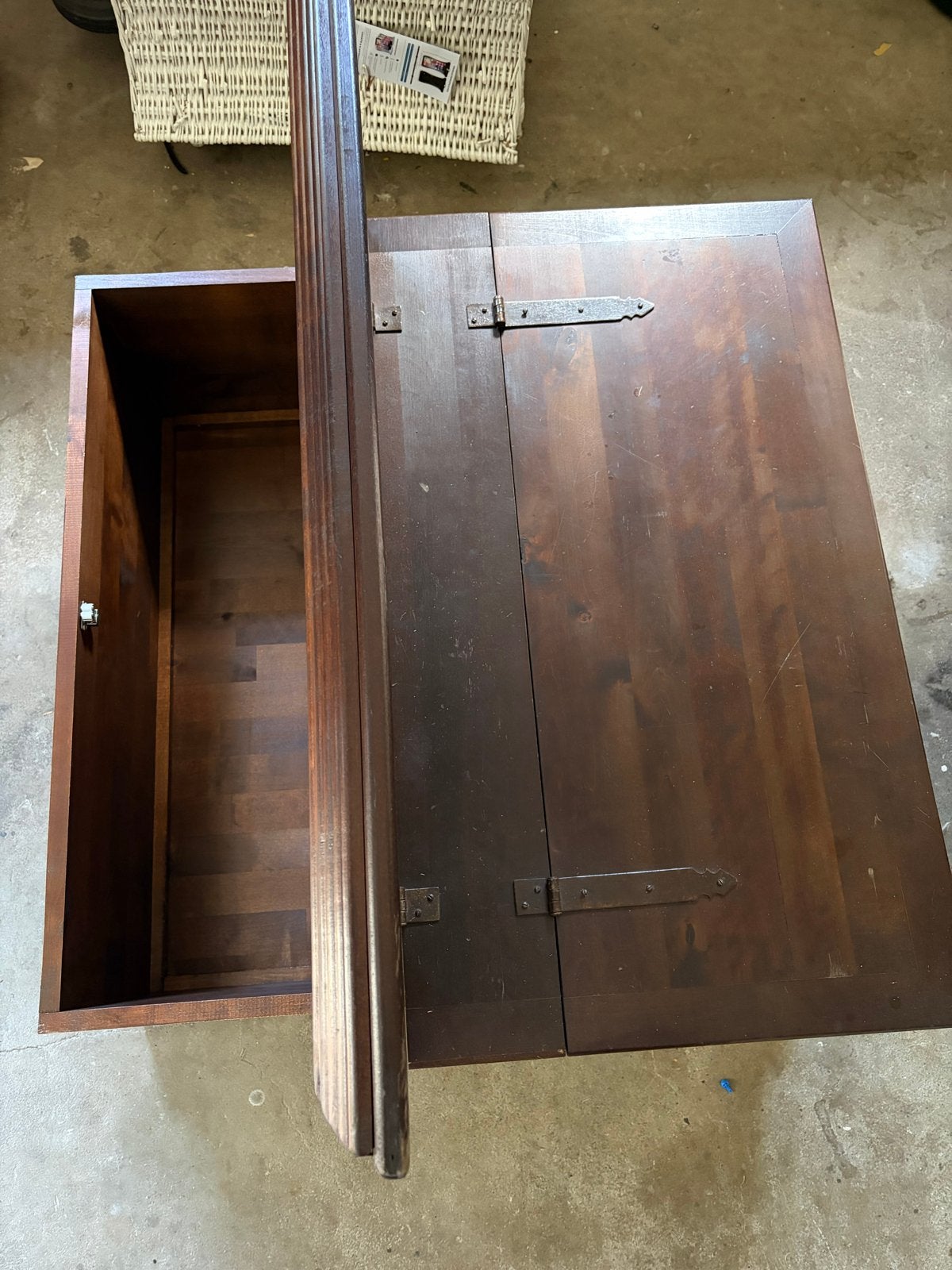 Vintage houten kist/opbergbank, Antiek en Kunst, Ophalen