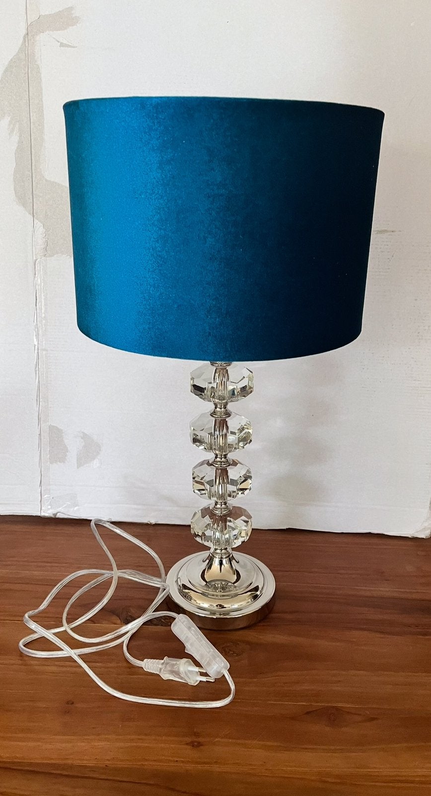 Tafellampen organza en fluweel 2 x, Blauw, Ophalen of Verzenden, Zo goed als nieuw, Metaal