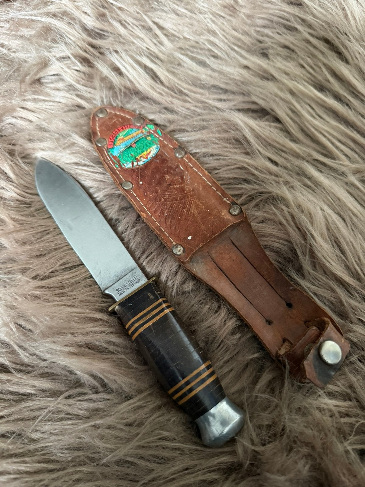 Vintage Solingen jachtmes- Schneidteufel - jaren 50/60, Ophalen of Verzenden, Mes of Dolk