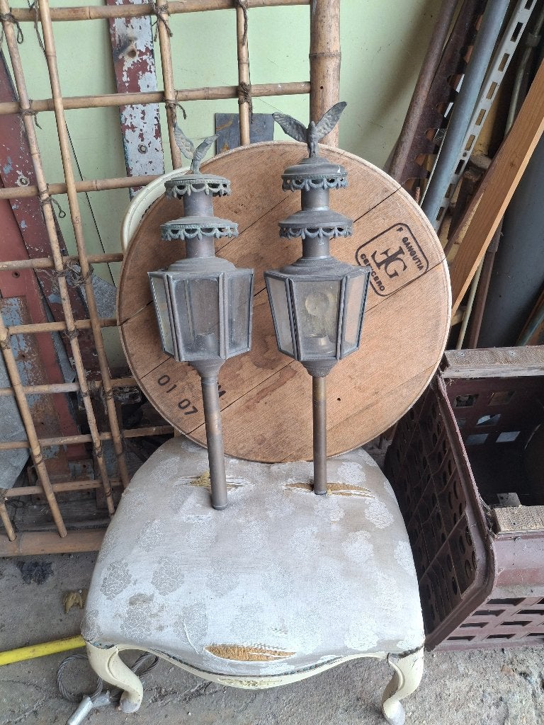 koetslampen 19de E  2 stuks, zie foto's, Ophalen of Verzenden