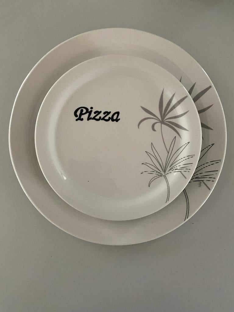 Pizza borden set: 1 groot bord en 5 kleine borden, Verzenden, Keramiek, Nieuw, Bord(en)