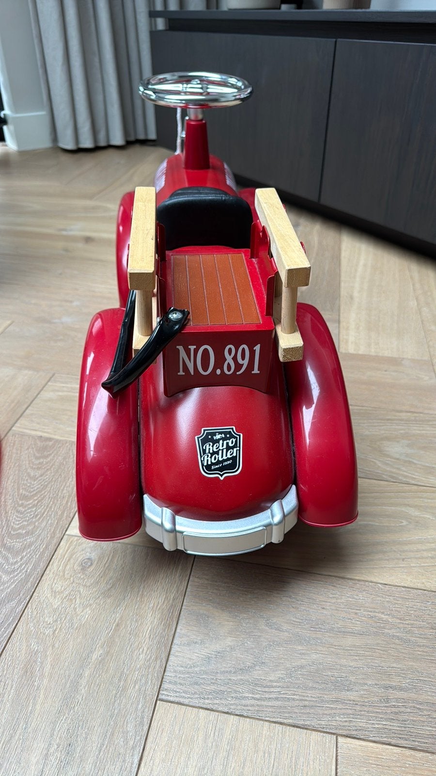Hook & Ladder loopauto, brandweer + helm, Ophalen, Zo goed als nieuw, Loopvoertuig