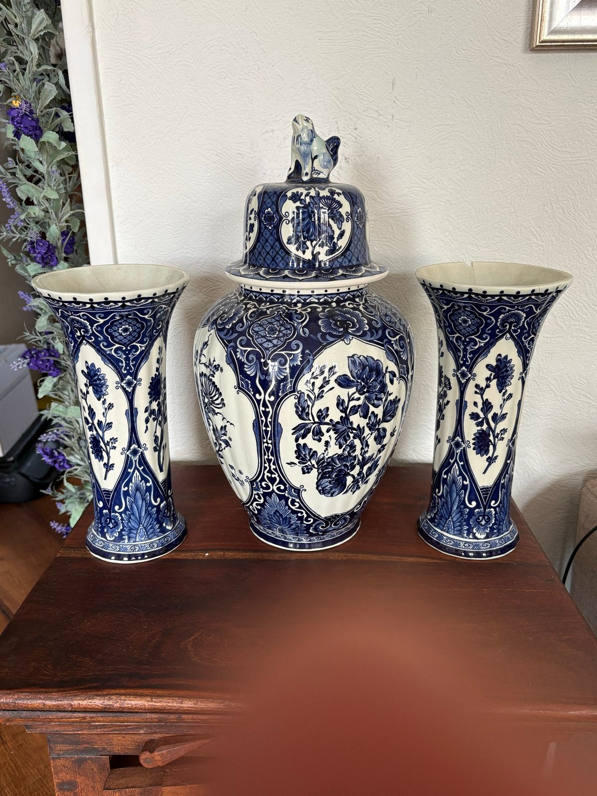 Delfts Blauw Boch Sphinx vaas set - Holland, Antiek en Kunst, Antiek | Vazen, Ophalen