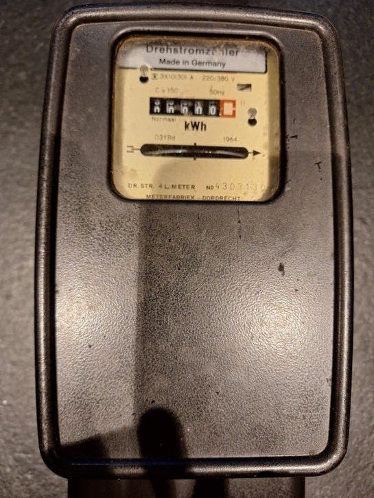 Oude elektriciteitsmeter - Draaistroommeter 1964, Ophalen of Verzenden, Gebruikt