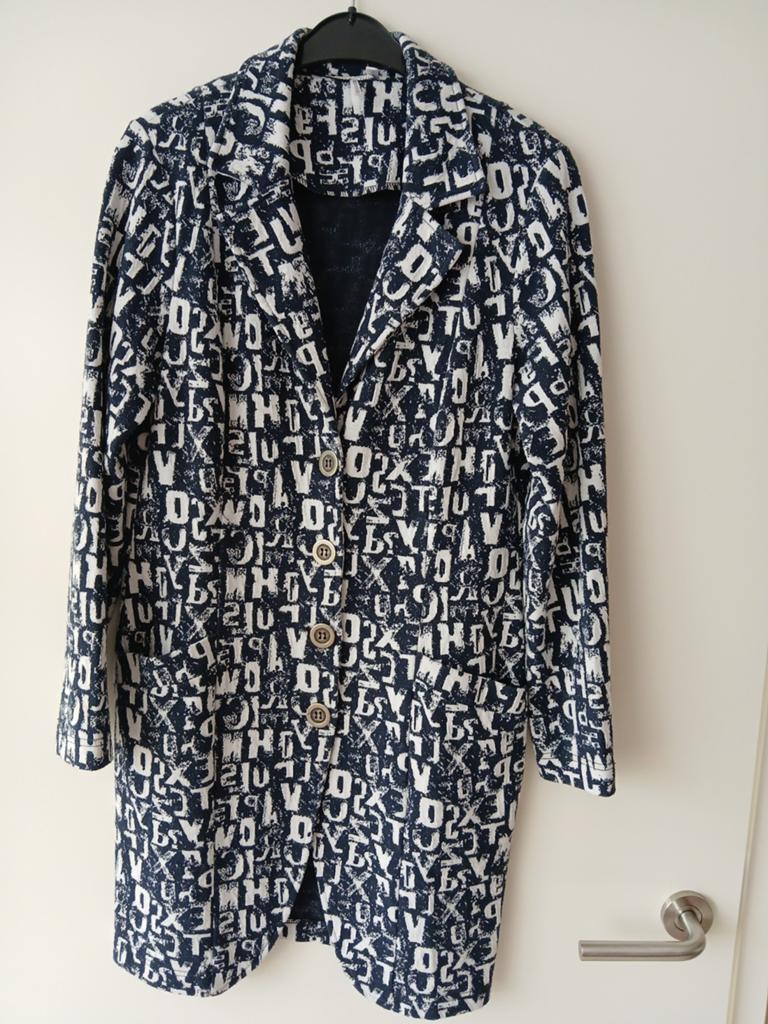 Dreamstar lange Blazer met Letterprint - Maat M, Maat 38/40 (M), Blauw, Ophalen of Verzenden, Onbekend