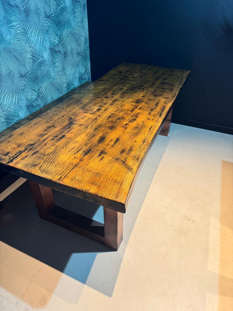 Mooie eettafel / Epoxy / 93 bij 220cm / eventueel met bank, Huis en Inrichting, Ophalen, 200 cm of meer, 50 tot 100 cm, Zo goed als nieuw
