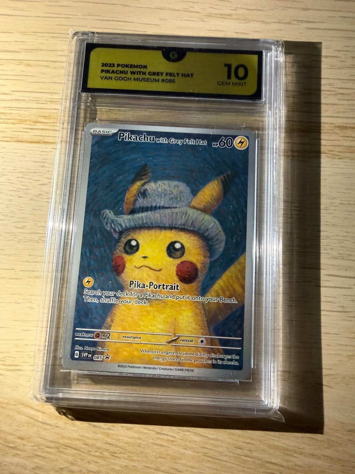 Pikachu van Gogh Promo Global Grading 10 Grey Hat, Ophalen, Nieuw, Losse kaart