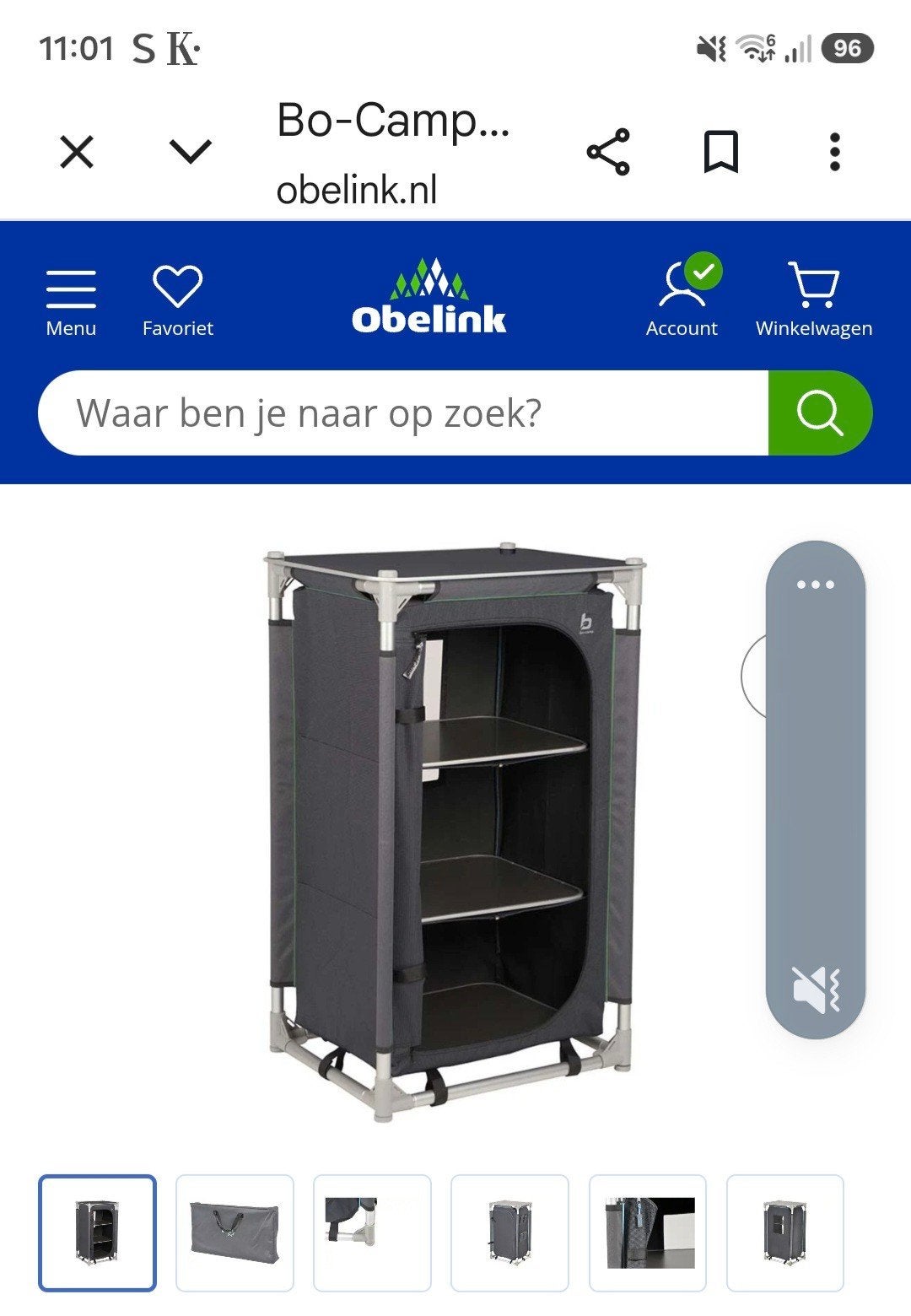 Bo-Camp opvouwbare campingkast - Zo goed als nieuw, Caravans en Kamperen, Kampeeraccessoires, Ophalen, Zo goed als nieuw