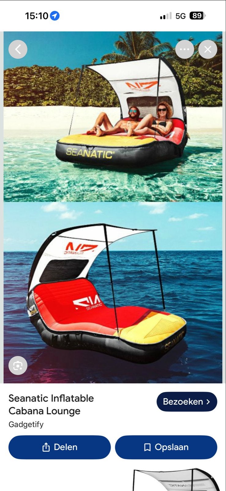 Seanatic Cabana XL - Opblaasbare Lounge voor Water, Ophalen of Verzenden