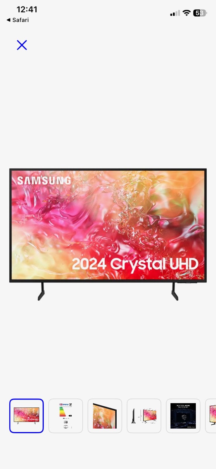 Samsung Crystal UHD 43TV7100, Ophalen, Gebruikt, 50 Hz, Samsung