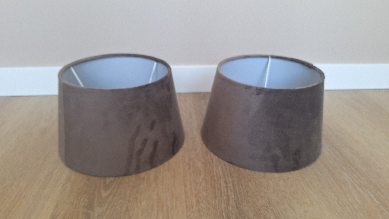 Lampenkappen kleur taupe, Ophalen, Gebruikt, Rond, Textiel