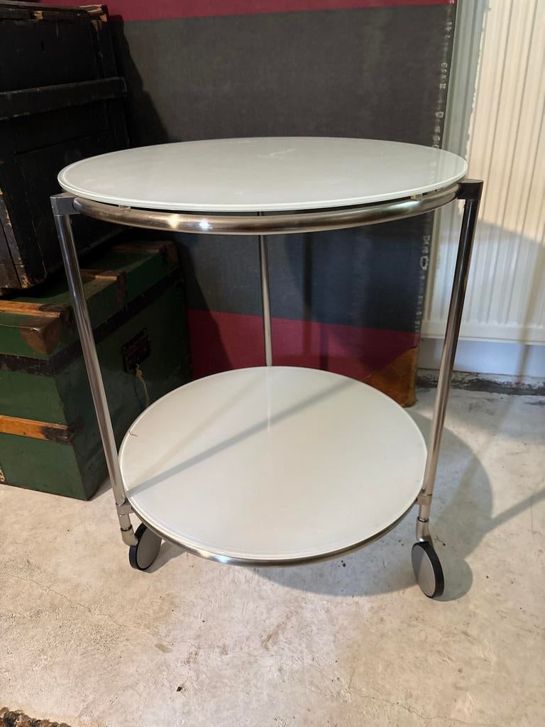 Vintage IKEA bijzettafel/serveerwagen, Huis en Inrichting, Ophalen, Minder dan 55 cm, Gebruikt, Metaal of Aluminium