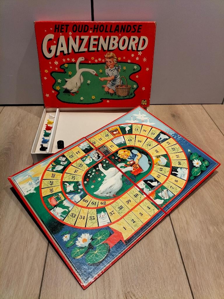 Het Oud-Hollandse Ganzenbord - Jumbo - vintage, Vijf spelers of meer, Ophalen of Verzenden, Gebruikt, Jumbo