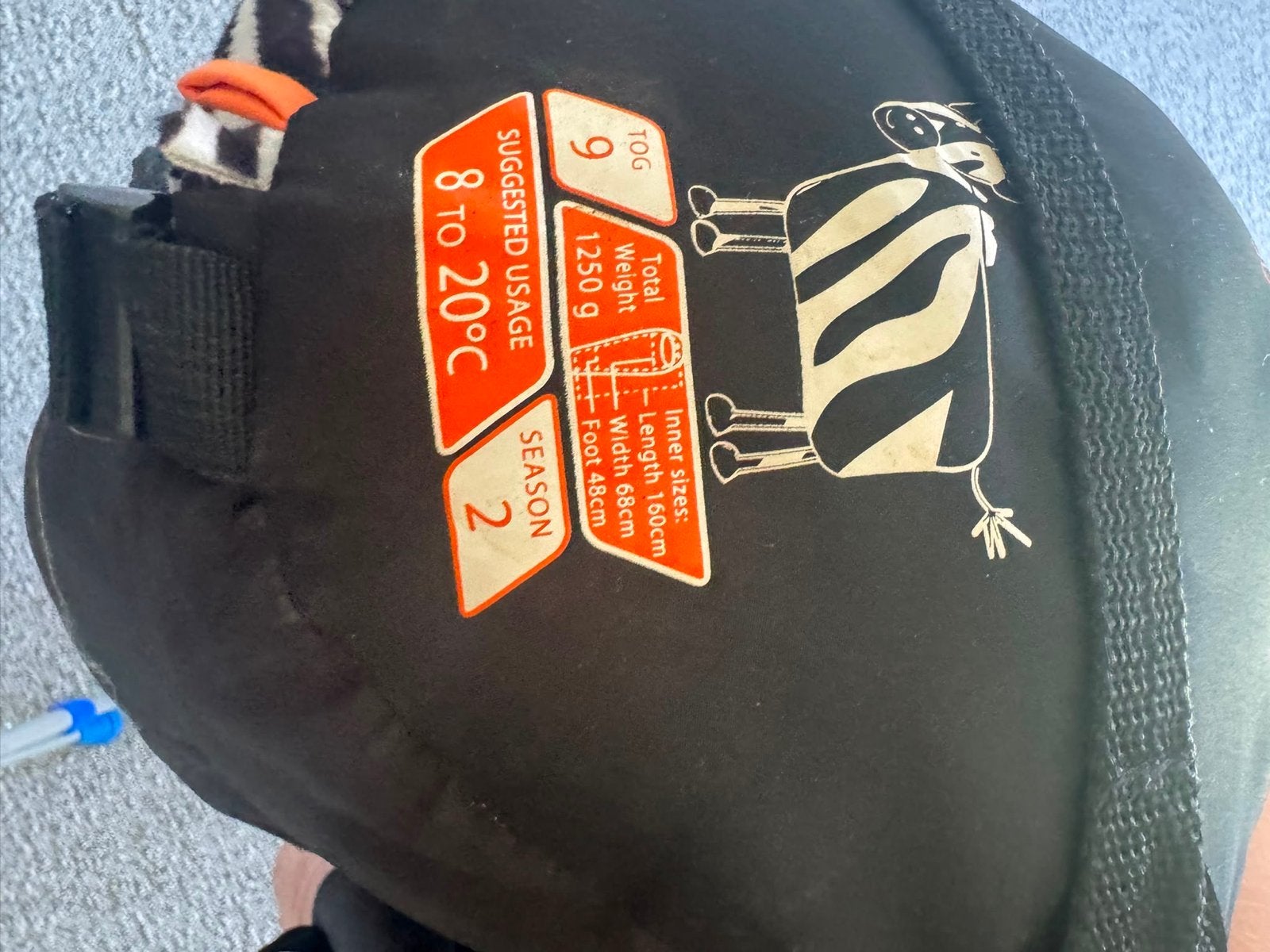 Kinderslaapzak Zebra print - 2 seizoenen (8-20C), Ophalen, Zo goed als nieuw