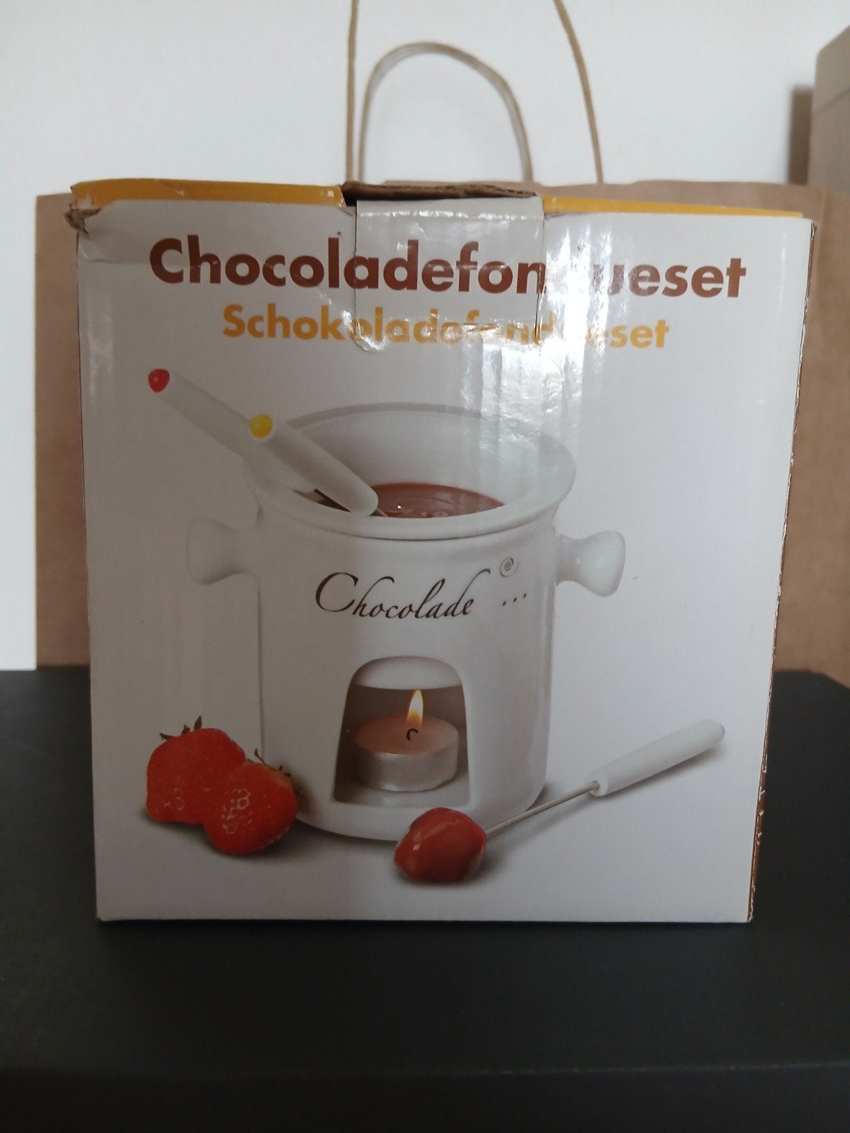 Chocoladefondueset - Nieuw in doos, Overige typen, Nieuw, Ophalen of Verzenden, Steen/keramiek