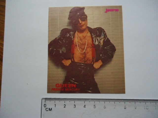 sticker oud Freddy Mercury QUEEN rock pop muziek retro, Verzenden, Zo goed als nieuw, Bedrijf of Vereniging