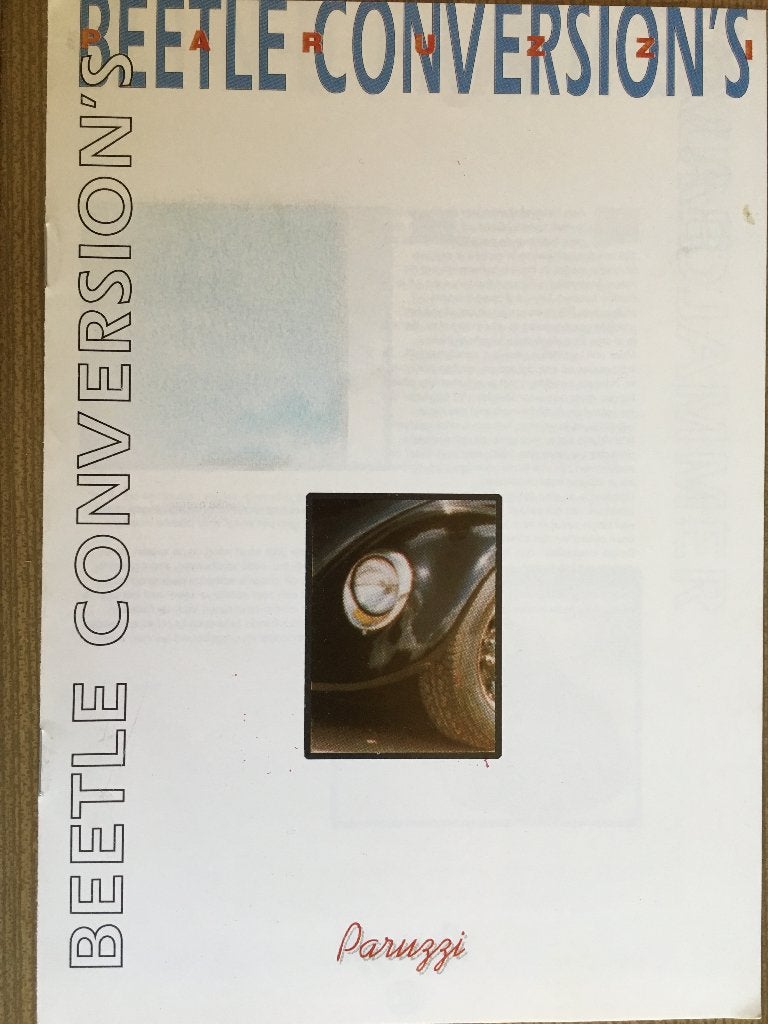 Volkswagen Kever Paruzzi Baja Speedster brochure folder, Ophalen of Verzenden, Zo goed als nieuw, Volkswagen