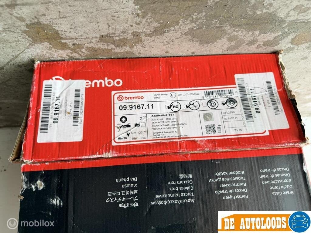 Remschijven BREMBO VAG Audi A3 | VW Golf 5/6 |Seat Altea, Nieuw, Brembo, Audi, Ophalen of Verzenden