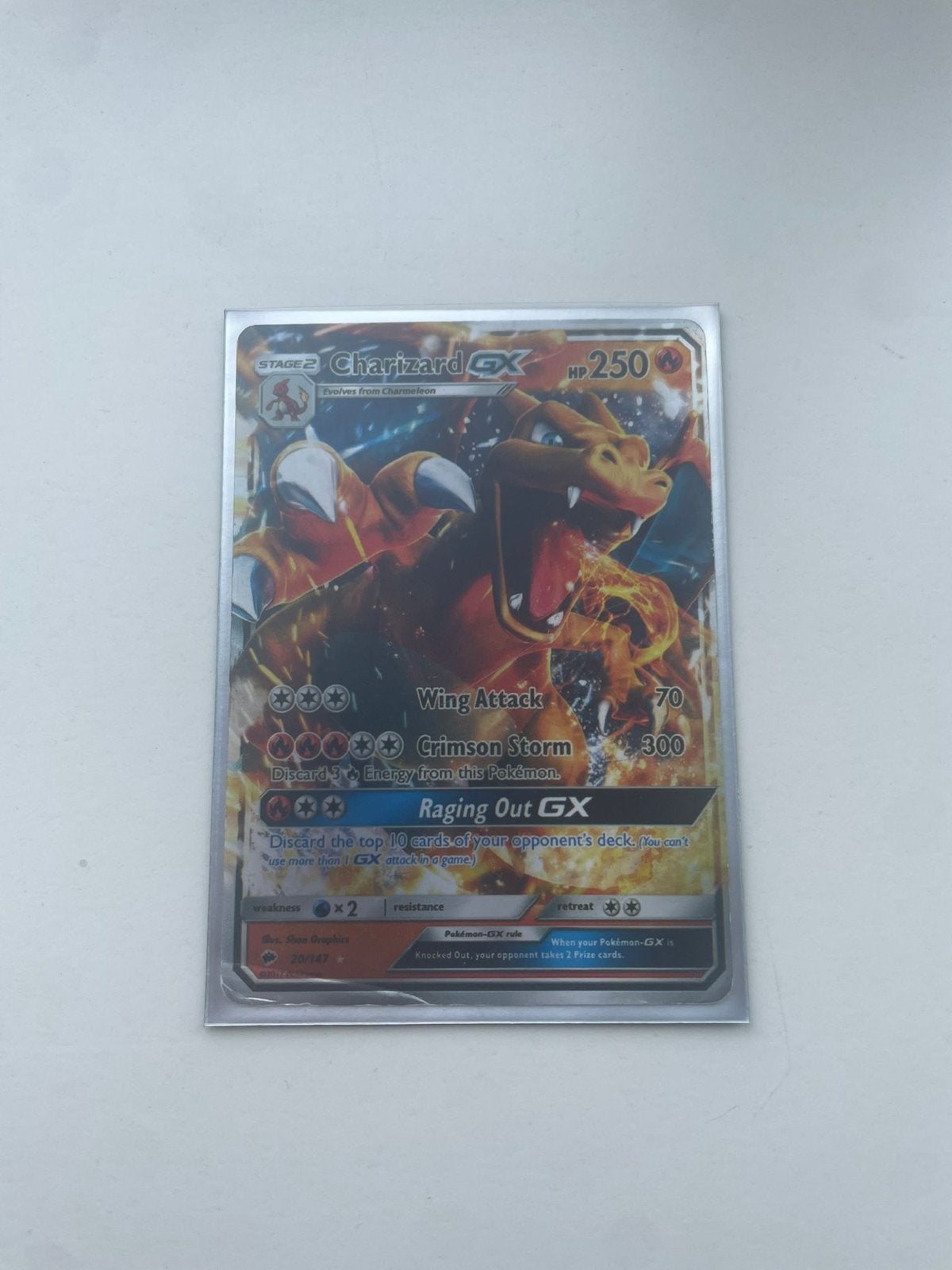 Pokémon Kaart Charizard GX HP 250 (20/147), Ophalen of Verzenden, Zo goed als nieuw, Losse kaart