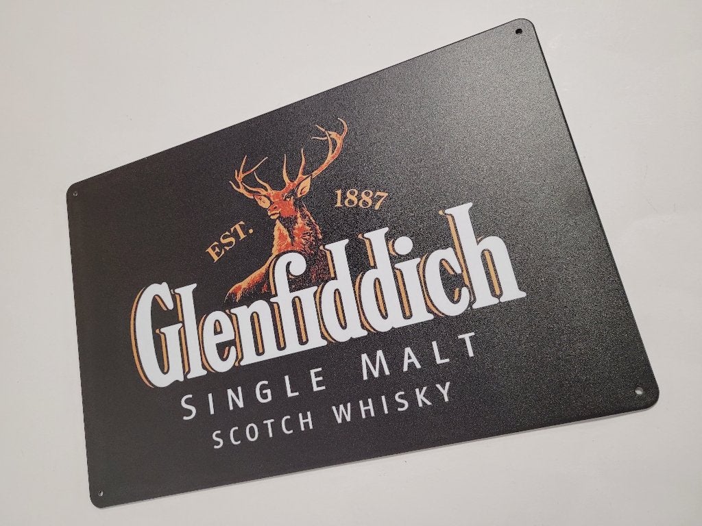 Glenfiddich Scotch Whisky reclamebord van metaal wandbord, Verzamelen, Merken en Reclamevoorwerpen, Reclamebord, Info@deconoord.nl