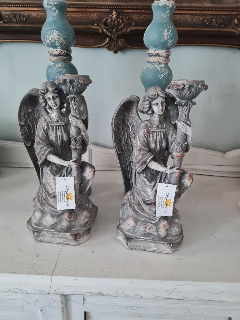 Nieuwe kandelaar engel merk Clayre & Eef p/st 17.95, Belle Vieille Brocante, Nieuw, Ophalen of Verzenden, Jolandamonsieurs@gmail.com