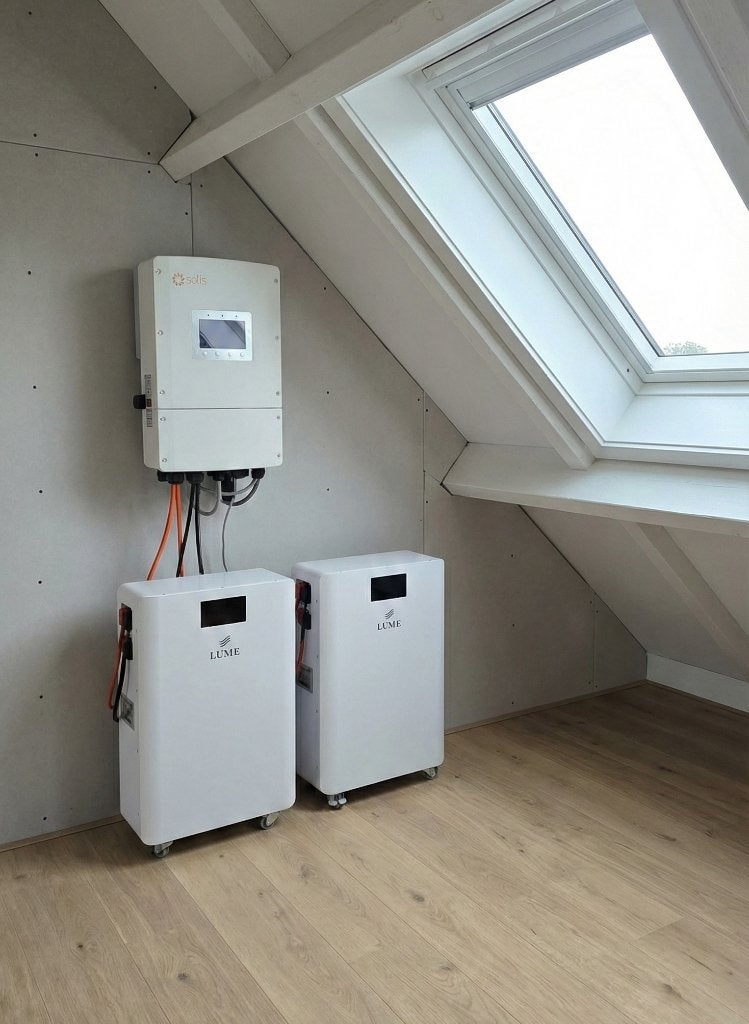 32kWh LUME Thuisbatterij inclusief omvormer en installatie, 200 wattpiek of meer, Onbekend, Nieuw, Ophalen of Verzenden