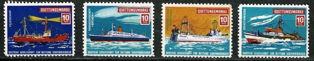 Duitsland : Quittungsmarke - Rettung Schiffbrüchiger, Verzenden, BRD, Postfris