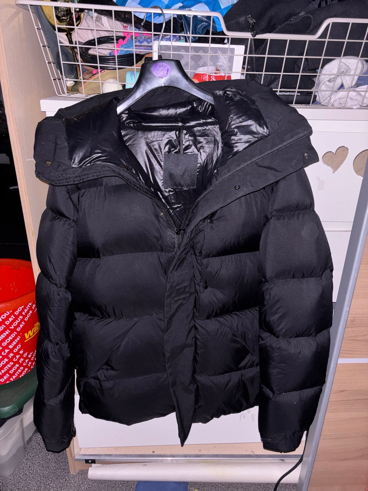 Moncler Maya Puffer Jas Zwart - Maat M, Ophalen of Verzenden, Zo goed als nieuw, Maat 48/50 (M), Zwart