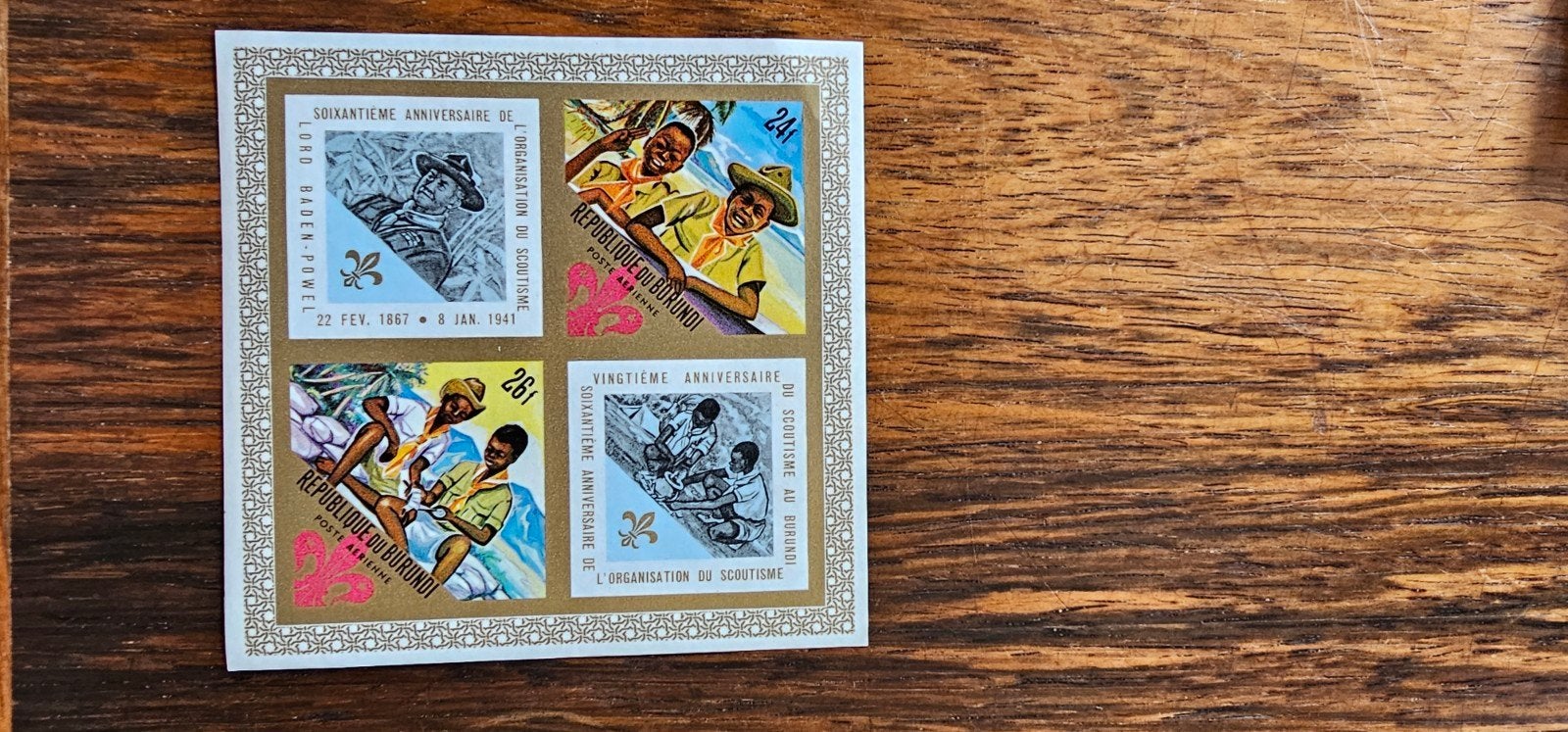 Postzegelvel Burundi - Scoutisme 1967, Postzegels en Munten, Verzenden, Overige landen